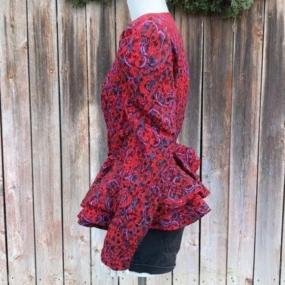 80s Peplum Raul Blanco Puff Sleeve Retro Jacket